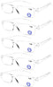 AQWANO Blue Light Blocking Computer Reading Glasses 5 Pack Clear Frame Rimless Readers Anti Glare Filter Lightweight for Women Men, 2.5...