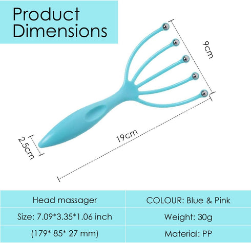 Seddy Scalp Massager, Portable Hand Held SPA Head, Neck, & Body Massager for Deep Relaxation & Stress Reduction- Stimulates Blood Circulation in T...