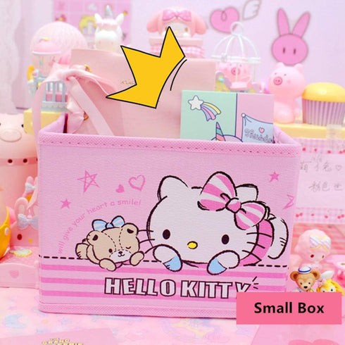 Kerr's Choice Collapsible Storage Bin Kitty Foldable Baskets | Kawaii Office Desk Organizer Room Decoration Cute Room Decor Cute Functional Contai...