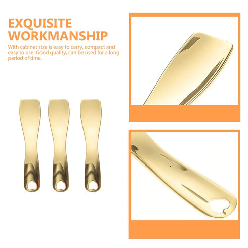 3pcs Makeup Spatula Small Alloy Face Cream Spoon Reusable Mask Scoop Beauty Tools for Facial Cosmetic, Face Mask (Golden)...