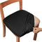 Gute Chair Seat Covers, Dining Room Chair Seat Covers with Ties, Stretch Solid Chair Covers Protectors for Dining Room Kitchen Chairs (4 Pcs, Blac...