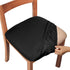 Gute Chair Seat Covers, Dining Room Chair Seat Covers with Ties, Stretch Solid Chair Covers Protectors for Dining Room Kitchen Chairs (4 Pcs, Blac...