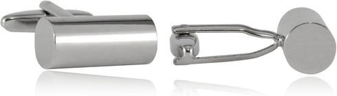 Silver Cylinder Cufflinks with Presentation Box...