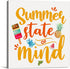 Summer Holiday Canvas Wall Art Framed Print 8x8 Inch Summer State of Mind Poster Painting Desk Sign Home Beach House Decor...