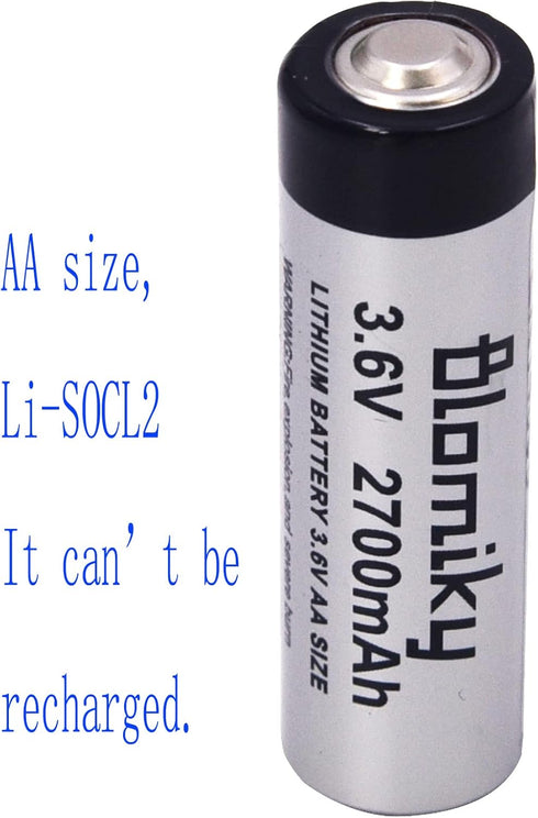 Blomiky 4 Pack 3.6V 2700mAh ER14505 Lithium AA Size Li-SOCL2 Battery for Smart Electronic Sensor Gas Water Meter 14505 4...