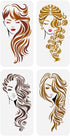 FINGERINSPIRE 4 Pcs Long Hair Woman Face Painting Large Stencil 11.8x5.9" PET Beautiful Girl Spraying Big Stencil Reusable Lady Line Art Face Wall...