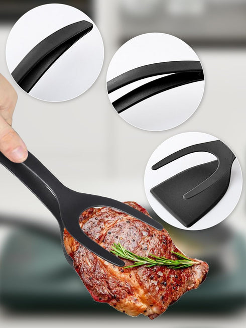 2Pcs Egg Flipper Spatula,2 in 1 Grip and Flip Spatula Tongs,Fried Egg Spatula,Spatula Tongs,Egg Flipper,Home Kitchen Cooking Tool...