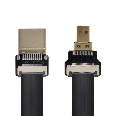 xiwai CYFPV HDMI Male to Micro HDMI Male Extension FPC Flat Cable 1080P for FPV HDTV Multicopter Aerial Photography (0.8m)...