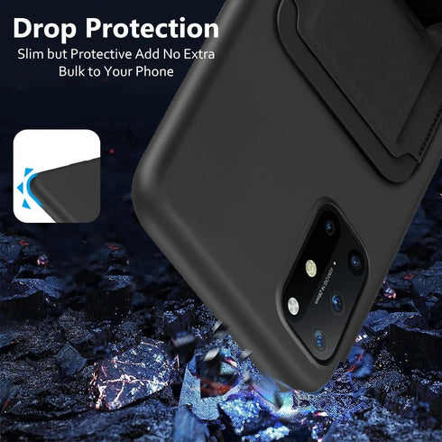 Case for Oneplus 8T 5G Phone Case with Tempered Glass Screen Protector, Folding Kickstand/Stand Wallet Case Card Holder/ Slots Silicone TPU Shockp...