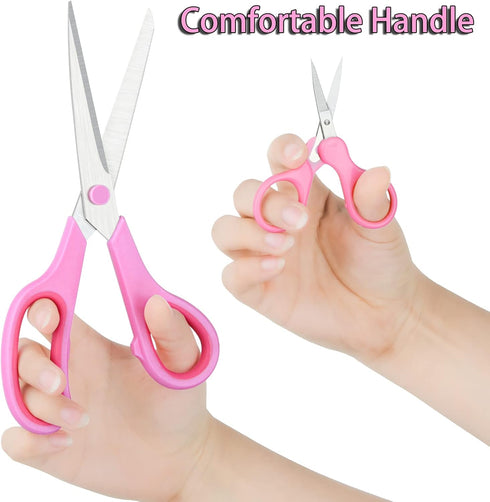 Pink Scissors for Office Home School Craft Sewing Fabric Supplies, 8 Inch/3.5 Inch...