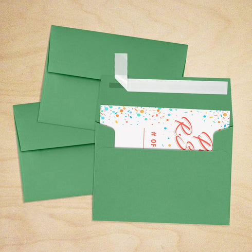 LUXPaper 4Bar A1 Invitation Envelopes | Peel & Press | 3 5/8" x 5 1/8" | Holiday Green | 80lb. Text | 50 Qty...