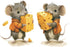Cute Mouse Wall Decals 2 Mice Eating Cheese Wall Stickers for Child Room Decor 3D Cute Mouse Stickers for Wall Removable Waterproof Peel and Stick...