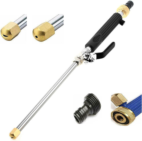 High Pressure Hydro Jet Wand, Extendable Garden Sprayer 2 in 1 Power Washer Attachment Water Hose Nozzle Car Washer Glass Cleaning Tool Window Wat...