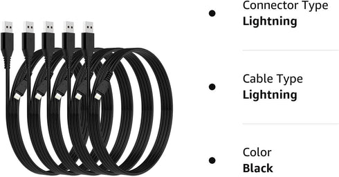 6ft iPhone Charger 5Pack,Lightning Cable 6 Foot, Long Charging Cord 6 feet Compatible with Apple iPhone 11/Pro/Max/SE/X/XS Max/XR/8/8 Plus/iPad/iP...