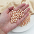 1100pcs Champagne Undrilled ABS Pearls for Vase Fillers, 8mm No Hole Makeup Beads to Hold Brush Lipstick Eyeliner, Imitation Round Pearl Beads for...