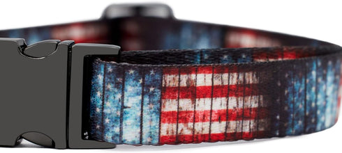 Rustic American Flag Collars and Leashes | Officially Licensed | Fits All Pets! (Medium Collar)...