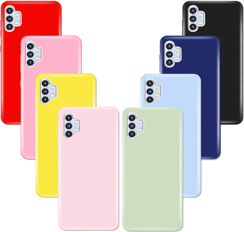 (8 Pack) for Samsung Galaxy A32 5G Case Soft Silicone Gel Bumper Shockproof Phone Case Cover for Samsung Galaxy A32 5G, Red, Light Pink, Yellow, d...