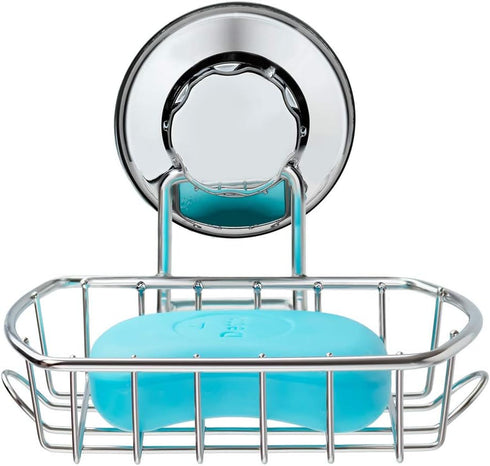 SANNO Suction Soap Dish,Soap Holder with Hooks, Soap Dish Saver Tray Bar Soap Sponge Holder for Shower Bathroom, Tub and Kitchen Sink...