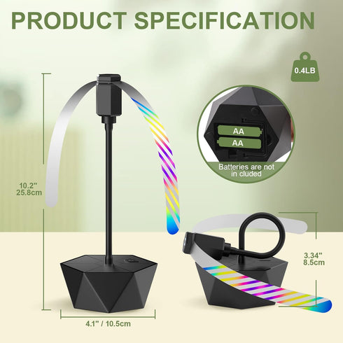Grete Gotye 2-PC Food Fans for Tables, Outdoor Food Fan, Food Fan with Flexible Goose-Neck Blades, Portable Battery Powered Fan for Home Restauran...
