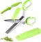 Joyoldelf Gourmet Herb Scissors with Potato Peeler - Master Culinary Multipurpose Cutting Shears with Stainless Steel 5 Blades, Safety Cover and C...