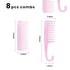 8 Pcs High Transparency Sparkling Comb, Large Tooth Comb, Shower Comb with Hook, No Handle Comb, Large Hair Detangling Comb, Wig Comb, Styling and...