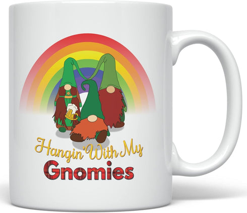 PixiDoodle St Patrick's Day Leprechaun Garden Gnome Coffee Mug (11 oz, White)...