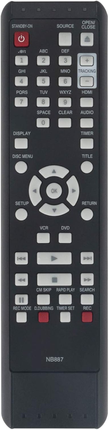NB887UD NB887 sub NB820 NB820UD New Replacement IR Remote Fit for Magnavox Digital Video Disc Recorder & Video Cassette Recorder ZV427MG9 RZV427MG...