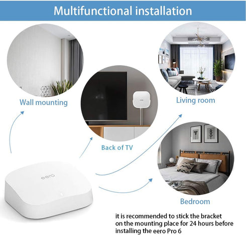 Wall Mount for eero Pro 6, Screwless VHB Holder for Mounting eero Pro 6 Tri-Band mesh Wi-Fi 6 without Drilling (Strongly Adhesive, 1 Pack by OkeMe...