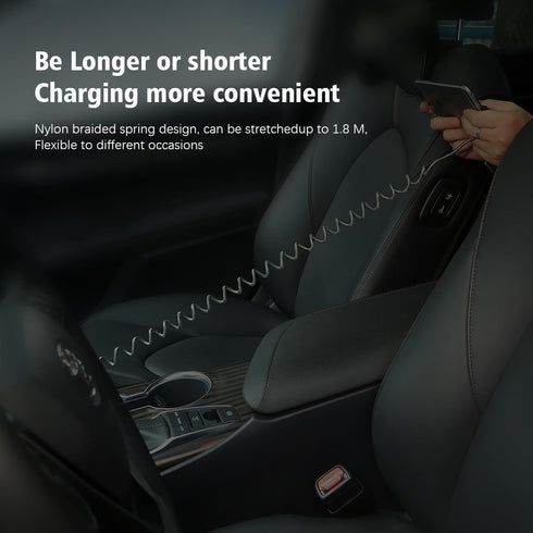 AICase 90 Degree Coiled Charging Cable,Right Angle Design Gaming LED Cord 6ft/1.8m Elastic Nylon Cable,Charge and Sync for Phone XS/XS Max/XR/Phon...