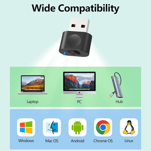 HOTLIFE Undetectable Mouse Jiggler, USB Mouse Mover Device Keeps PC Awake, Driver-Free Mouse Wiggler Auto Shaker with 3 Mode Switch Button to Keep...