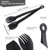 MSY BIGSUNNY Small Serving Tongs - 6 Inches Premium Stainless Steel Appetizer Tongs, Set of 4 (Black, 6")...