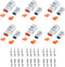 48 PCS Deutsch DTP Connector Kit 2 Pin Automotive Waterproof Connectors 6 sets with Size 12 Stamped Contacts Gauge 14-12 AWG Wire Size,25A...