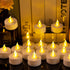 LED Tea Lights Candles- 24PACK Warm Yellow Flameless Candles Realistic and Bright Flickering Long Lasting 200Hours for Holiday Celebration,Party,H...
