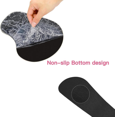 MOSISO Wrist Rest Support for Mouse Pad&Keyboard Set, Curved Peony Ergonomic Mousepad&Coaster Non-Slip Base Home/Office Pain Relief&Easy Typing Cu...