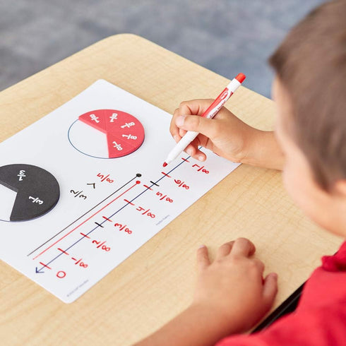 EAI Education Fraction Fluency Flexible Dry-Erase Boards - Set of 10...