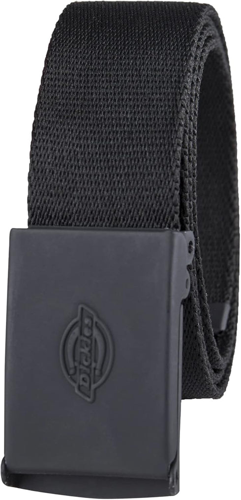 Dickies Women's Tonal Plaque Buckle Fabric Belt, Black, Large...