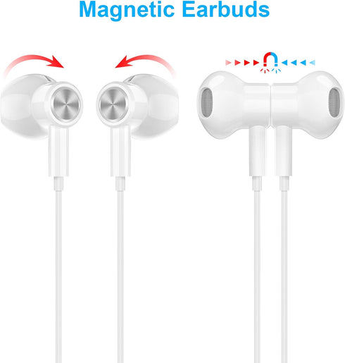 USB C Headphones for iPhone 15 Pro Max Galaxy S20 FE S23 Noise Canceling Type C Earphone Magnetic Wired in Ear Headphone with Mic Stereo Earbuds f...