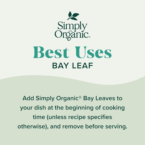 Simply Organic Whole Bay Leaf, 0.14 Ounce Glass Jar, Kosher, Sweet, Earthy Aroma, No ETO, Non GMO...