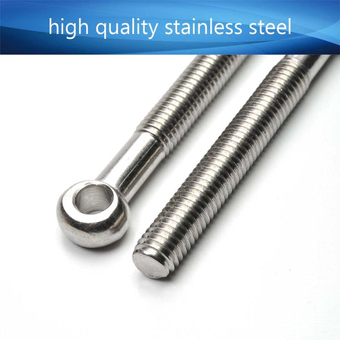 MroMax M8 x 70mm Machinery Shoulder Swing Lifting Eye Bolt, 2Pcs 304 Stainless Steel Metric Thread Lifting Eye Bolt for Home Renovation, Pipeline ...