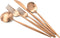 Copper Gold Flatware, Royal 5 Pieces Luxury Matte Finish 18/10 Stainless Steel Tableware Sets for 1 Including Forks Spoons Knives, Camping Silverw...