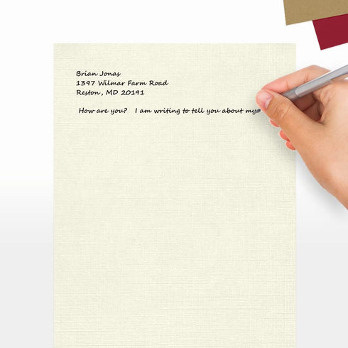 LUXPaper 8.5" x 11" Classic Linen Paper | Letter Size | Natural White | 70lb. Text | 50 Qty...