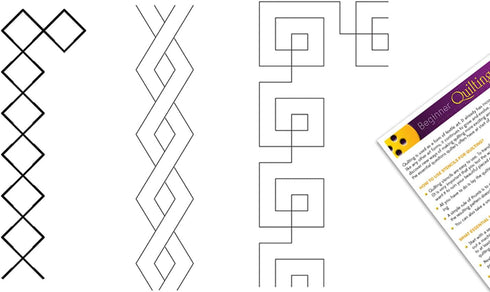 Quilting Creations Stencils for Machine and Hand Quilting | Set of 3 Quilt Plastic Stencils for Borders and Patterns | Various Border Designs, wit...
