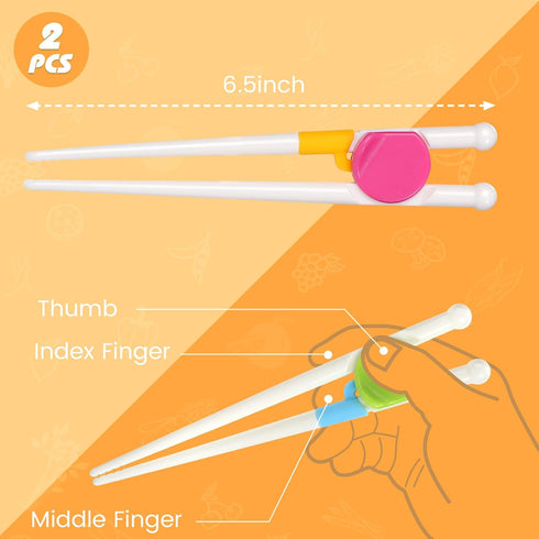Kids Chopsticks, 2 Pairs Training Chopsticks for Toddler Beginners Baby Children Learning and Practice...