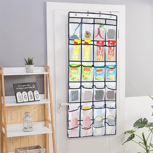 Aosome Over The Door Hanging Pantry Organizer 24 Large Mesh Pockets Door Storage Bag for Shoe Toys and Sundries White...