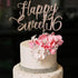Happy Sweet 16 Cake Topper -Cheers to 16 Year - Happy 16th Birthday Cake Topper- Sweet Sixteen /16th Wedding Anniversary Party Decoration (Rose Go...