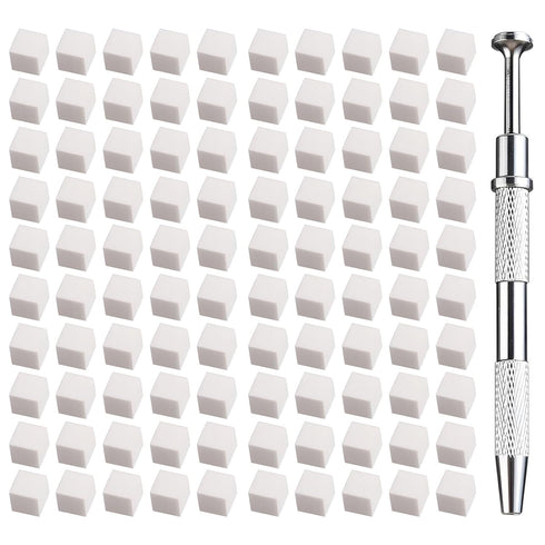 100 Pcs White Soft Nail Sponges for Ombre, 4 Claws Nail Sponge Metal Grabber,Ombre Nail Brush Nail Supplies Manicure Nail Art Tools Nail Accessori...