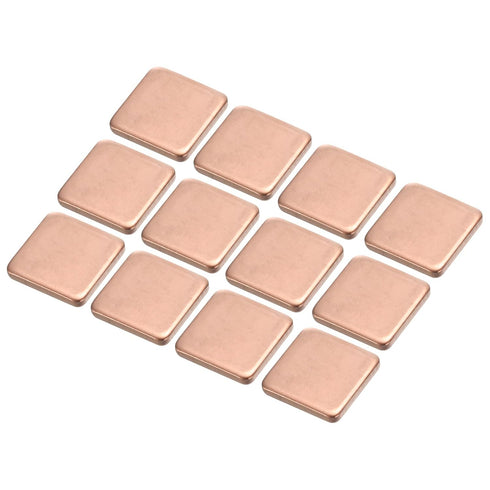 MECCANIXITY Heatsink Copper Pad Shim 15mm x 15mm x 2mm Thermal Conductive Heat Sink for Electronic Chip Cooling Pack of 12...