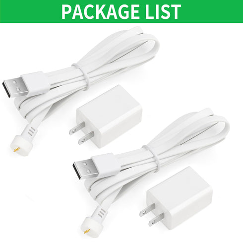 2Pack Power Adapter Compatible with Google Nest Cam Outdoor or Indoor, Battery - 6.5ft/2m Weatherproof Outdoor Charger Cable Power Your Camera Con...