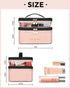 Cosmetic Bags for Women Clear Leather Double Layer Makeup Bag - Large Travel Skincare Bag For Travel Organizer Toiletry Bag - Pink...