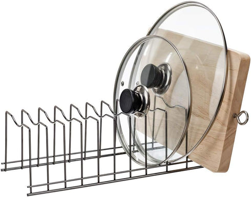 SANNO Pan Pot Lid Holder Organizer, Rack Kitchen Organizer for Plates, Cutting Boards Bakeware, Cooling, Pots & Pans, Serving Trays,Lids Holder Ra...